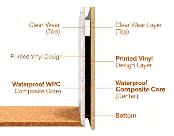 CoreTec waterproof floor construction technology diagram